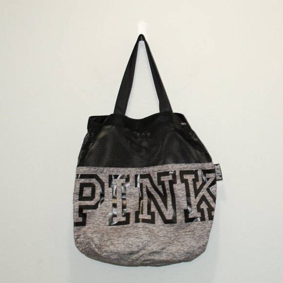 PINK Victoria's Secret Grey Mesh Tote - Picture 1 of 7